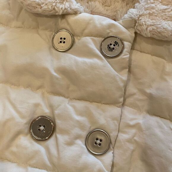 Old Navy Puffer Pea Coat Cream Size 4T - Picture 2 of 8